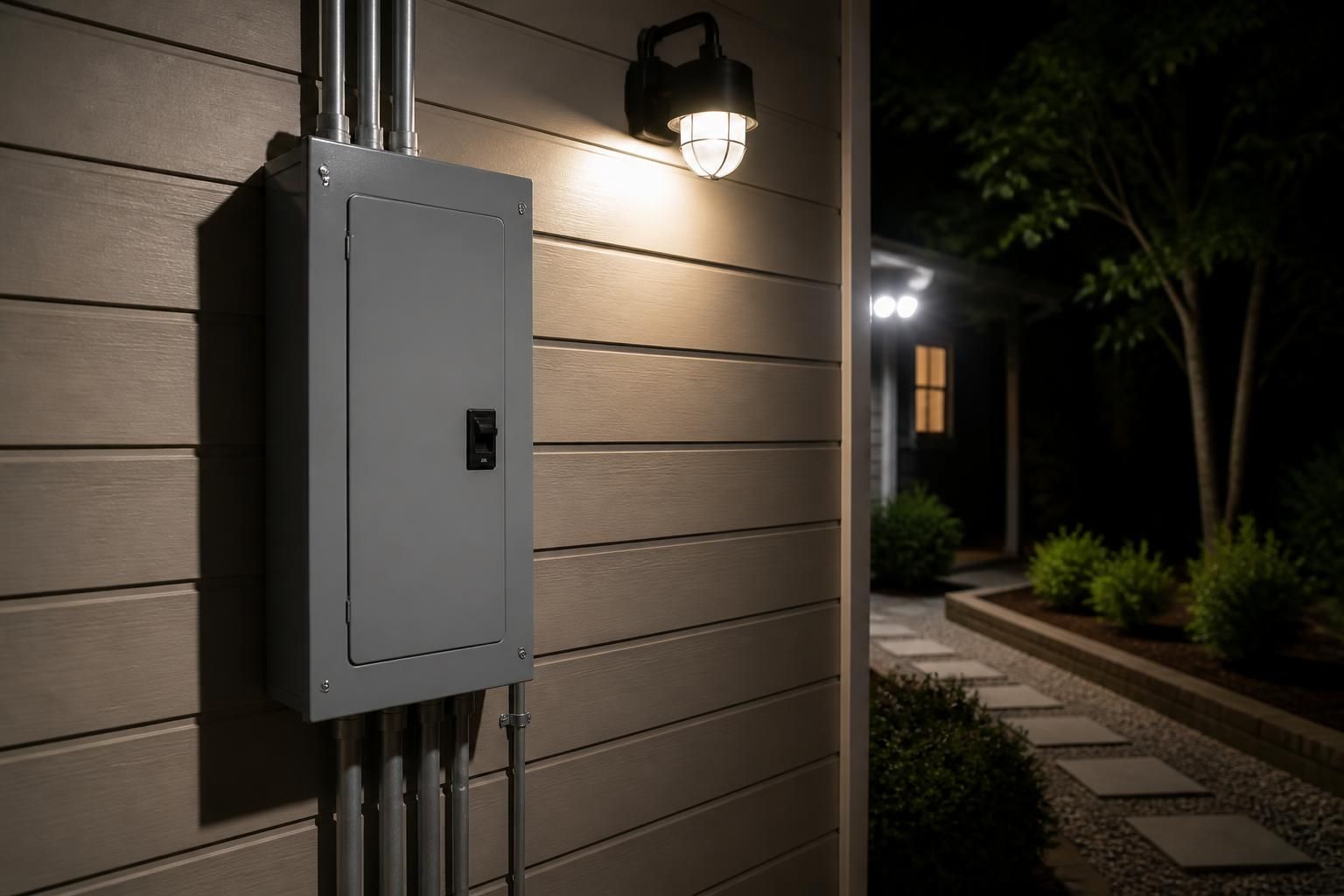 Well-lit electrical service area ready for emergency response.